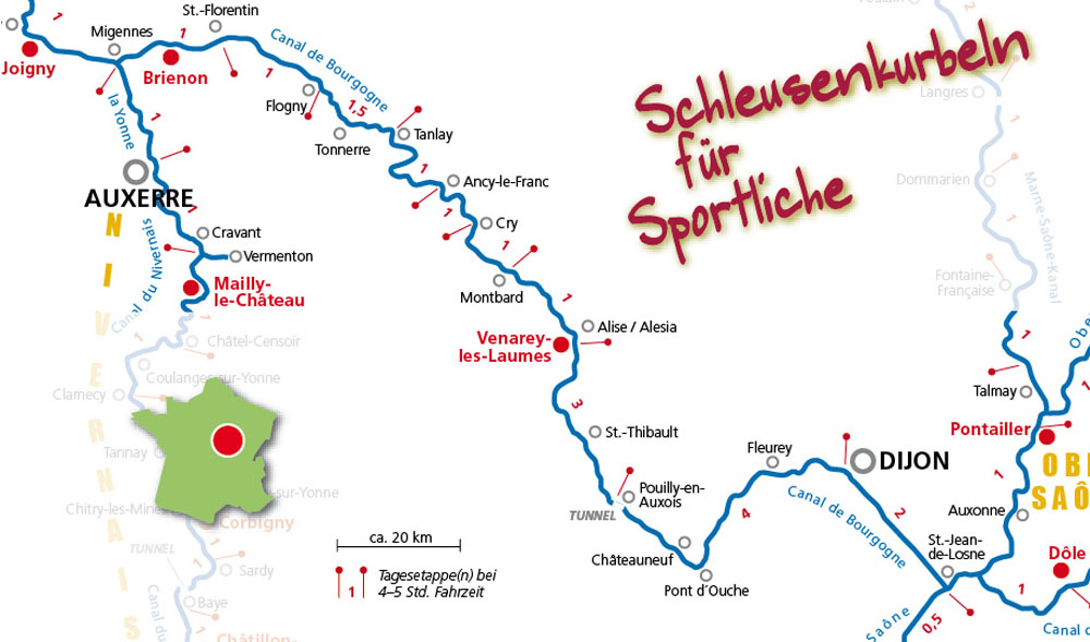 Hausboot-Burgundkanal-Karte-Touren