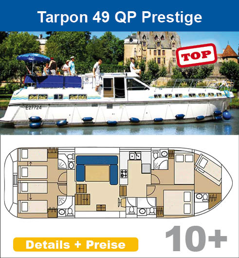Führerscheinfreie Hausboote mieten in Frankreich Tarpon 49 QP Prestige