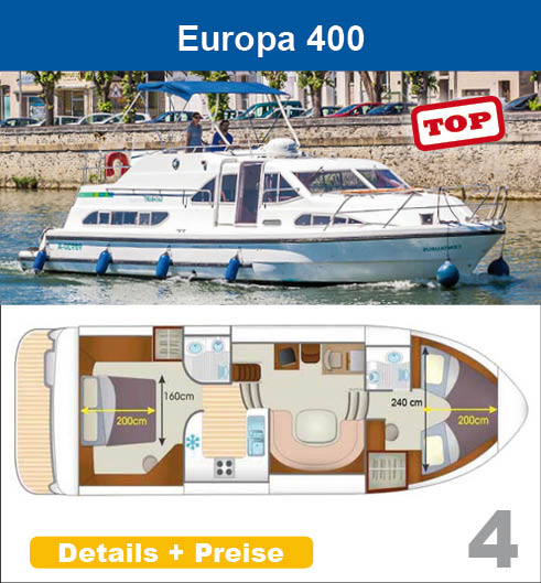 Führerscheinfreie Hausboote mieten in Holland Frankreich Irland Deutschland LOCABOAT europa 400 hausbooturlaub
