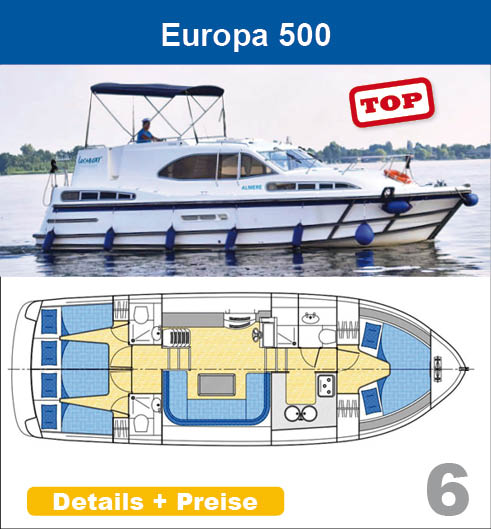 Führerscheinfreie Hausboote mieten in Holland Frankreich Irland Deutschland LOCABOAT europa 500 hausbooturlaub
