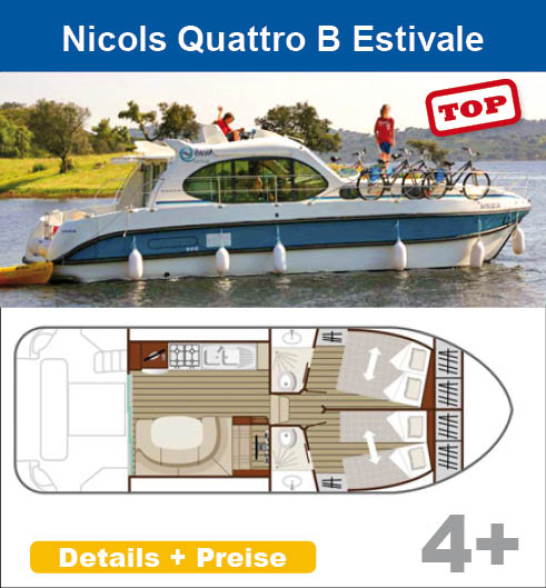 Hausboot NICOLS Quattro B Estivale hausbooturlaub in europa