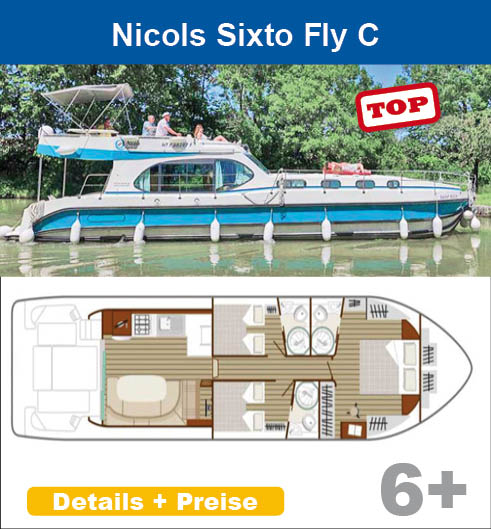 Führerscheinfreie Hausboote mieten in Europa NICOLS Sixto Fly C